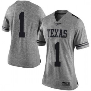 Womens Andrew Jones Gray University of Texas #1 Limited Football Jersey