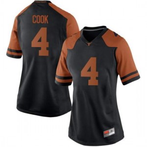 Women's Anthony Cook Black Longhorns #4 Game Player Jersey