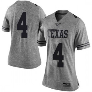 Women Anthony Cook Gray Longhorns #4 Limited Official Jersey