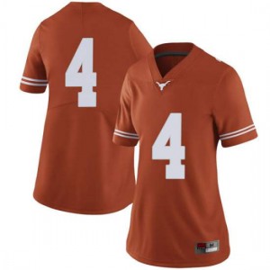 Women's Anthony Cook Orange University of Texas #4 Limited Stitched Jersey