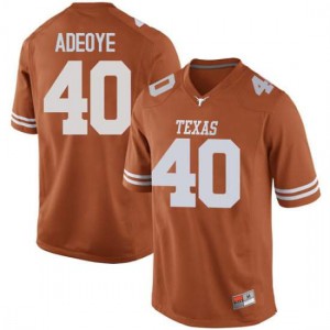 Mens Ayodele Adeoye Orange Texas Longhorns #40 Replica University Jerseys