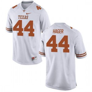 Men's Breckyn Hager White Texas Longhorns #44 Game Stitched Jersey