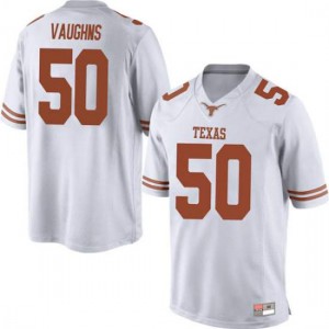 Mens Byron Vaughns White University of Texas #50 Game NCAA Jerseys