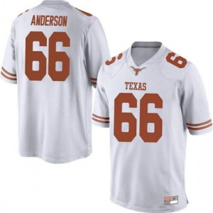 Mens Calvin Anderson White Longhorns #66 Game Embroidery Jersey