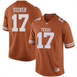 Men's Cameron Dicker Orange Texas Longhorns #17 Game Stitch Jerseys