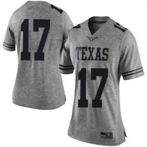 Women's Cameron Dicker Gray Texas Longhorns #17 Limited Stitched Jerseys