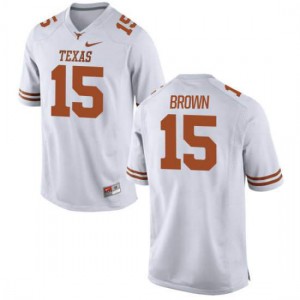 Men Chris Brown White UT #15 Authentic Stitched Jersey