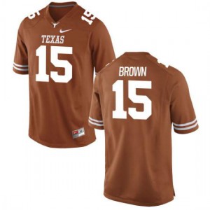 Mens Chris Brown Tex Orange University of Texas #15 Replica NCAA Jersey