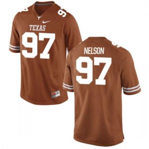 Mens Chris Nelson Tex Orange Texas Longhorns #97 Limited Embroidery Jerseys