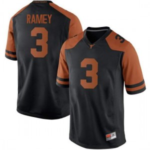 Mens Courtney Ramey Black Longhorns #3 Game Stitched Jersey