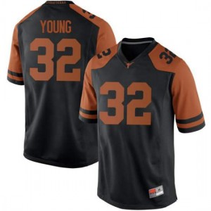 Mens Daniel Young Black Texas Longhorns #32 Replica Embroidery Jersey
