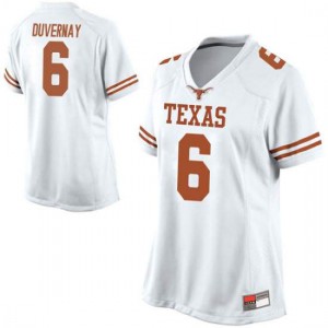 Women's Devin Duvernay White Texas Longhorns #6 Game College Jersey