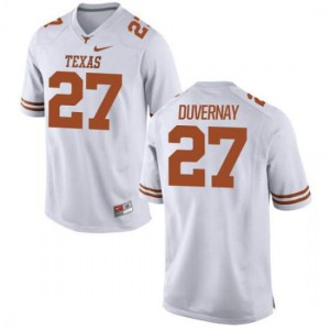 Men's Donovan Duvernay White University of Texas #27 Replica Player Jerseys