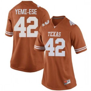 Women's Femi Yemi-Ese Orange Texas Longhorns #42 Replica Stitch Jersey