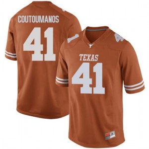 Mens Hank Coutoumanos Orange UT #41 Game Embroidery Jersey
