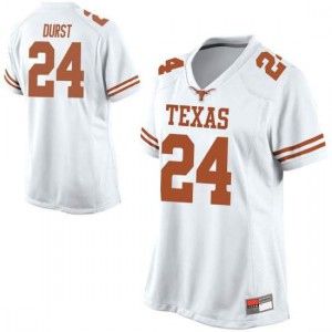 Womens Jarmarquis Durst White UT #24 Game Embroidery Jersey