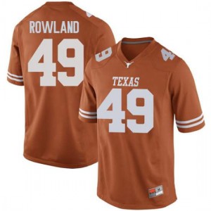 Men Joshua Rowland Orange Texas Longhorns #49 Replica Stitch Jersey