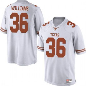 Men Kamari Williams White University of Texas #36 Replica Stitch Jersey