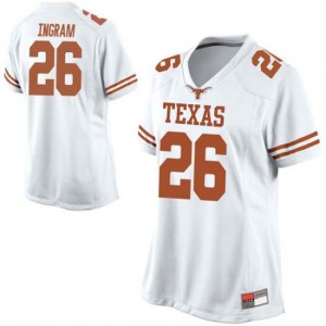 Women's Keaontay Ingram White University of Texas #26 Replica Football Jerseys