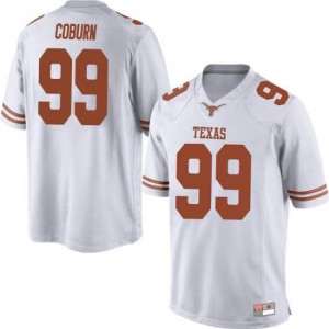 Mens Keondre Coburn White University of Texas #99 Game Player Jersey