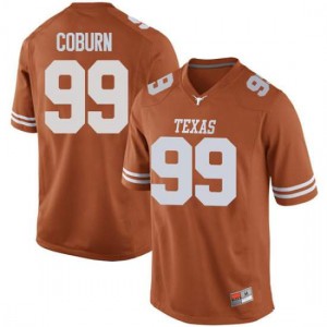 Mens Keondre Coburn Orange Texas Longhorns #99 Replica High School Jerseys