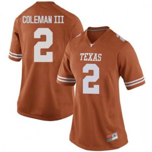 Womens Matt Coleman III Orange University of Texas #2 Game NCAA Jerseys