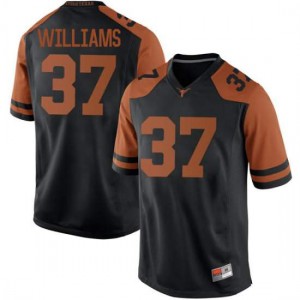 Men's Michael Williams Black University of Texas #37 Game Stitched Jerseys