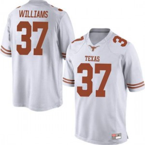 Men's Michael Williams White University of Texas #37 Game Official Jerseys