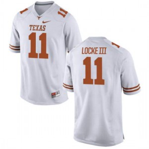 Mens P.J. Locke III White University of Texas #11 Authentic NCAA Jerseys