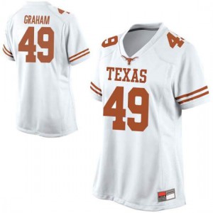 Women Ta'Quon Graham White Texas Longhorns #49 Game Embroidery Jersey