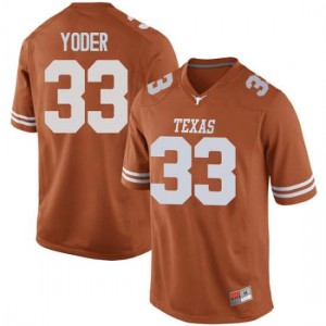 Mens Tim Yoder Orange University of Texas #33 Game Football Jersey