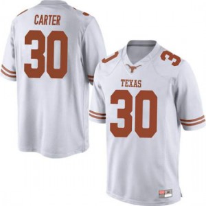 Men Toneil Carter White University of Texas #30 Replica NCAA Jersey