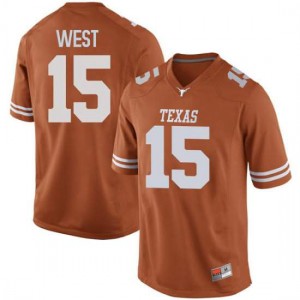 Men's Travis West Orange Texas Longhorns #15 Replica Football Jersey