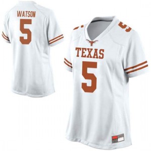 Women Tre Watson White University of Texas #5 Game Stitched Jersey
