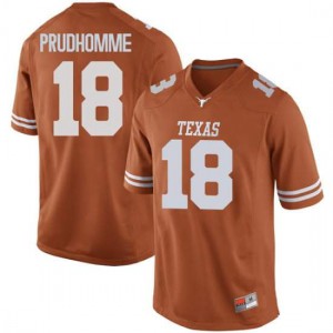 Mens Tremayne Prudhomme Orange Texas Longhorns #18 Game NCAA Jerseys