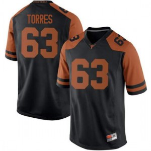 Mens Troy Torres Black University of Texas #63 Game Player Jerseys