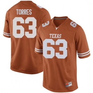 Men Troy Torres Orange Longhorns #63 Game University Jerseys