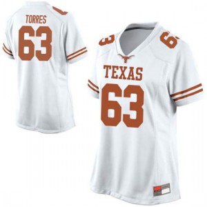 Womens Troy Torres White University of Texas #63 Replica Player Jersey
