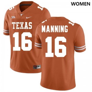 Women's Arch Manning Texas Orange UT #16 Limited College Jersey