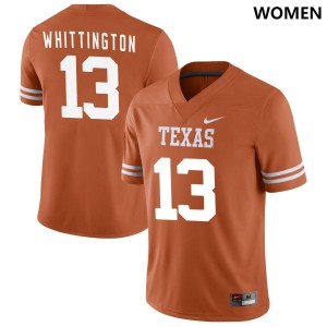 Women's Jordan Whittington Texas Orange Longhorns #13 Nike NIL Replica Alumni Jersey