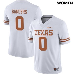 Women Ja'Tavion Sanders White University of Texas #0 Nike NIL Replica Stitched Jersey