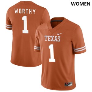 Womens Xavier Worthy Texas Orange Longhorns #1 Nike NIL Replica Alumni Jersey