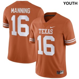 Youth Arch Manning Texas Orange University of Texas #16 Nike NIL Replica University Jersey