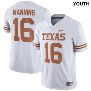 Youth Arch Manning White Texas Longhorns #16 Nike NIL Replica Alumni Jersey