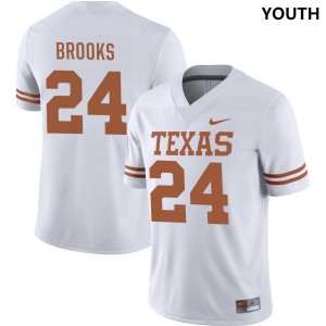 Youth Jonathon Brooks White University of Texas #24 Nike NIL Replica Stitched Jersey