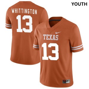 Youth Jordan Whittington Texas Orange Longhorns #13 Nike NIL Replica Official Jersey
