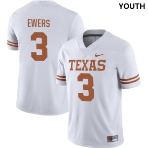 Youth Quinn Ewers White University of Texas #3 Nike NIL Replica College Jersey