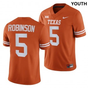 Youth Bijan Robinson Texas Orange Longhorns #5 Nike NIL Replica College Jersey