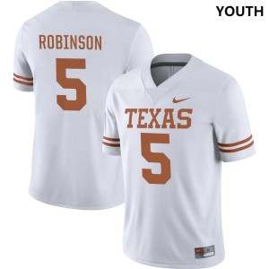 Youth Bijan Robinson White Texas Longhorns #5 Nike NIL Replica High School Jersey