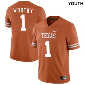 Youth Xavier Worthy Texas Orange Longhorns #1 Nike NIL Replica Official Jersey
